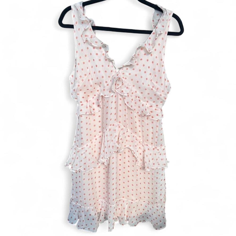 White and pink polka dot